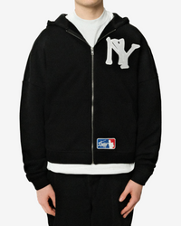 NEW YORK EMBROIDERED ZIPPED HOODIE