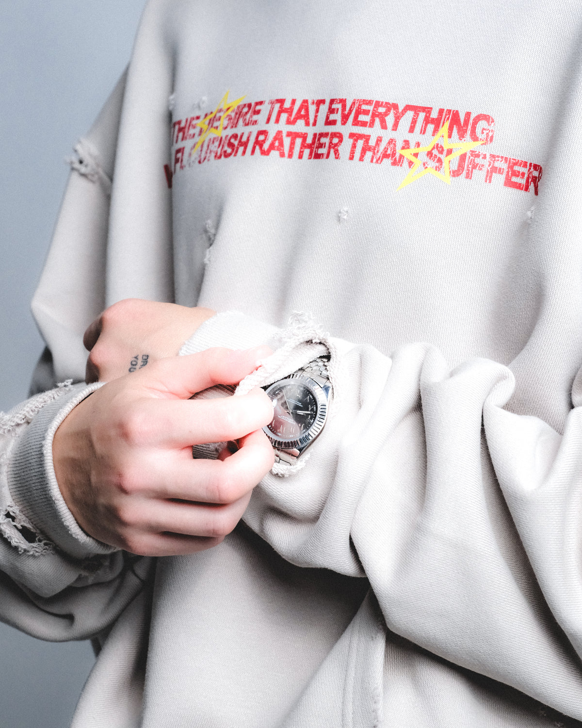 ANGEL DISTRESSED HOODIE