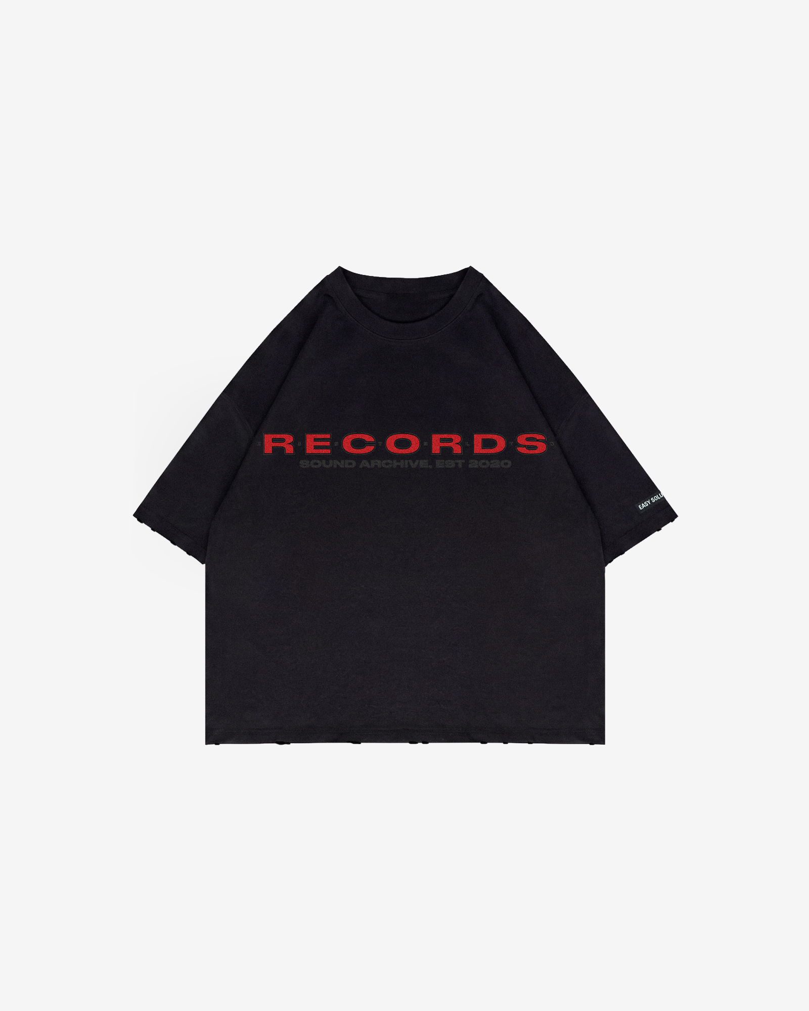 RECORDS REVERSIBLE DISTRESSED T-SHIRT