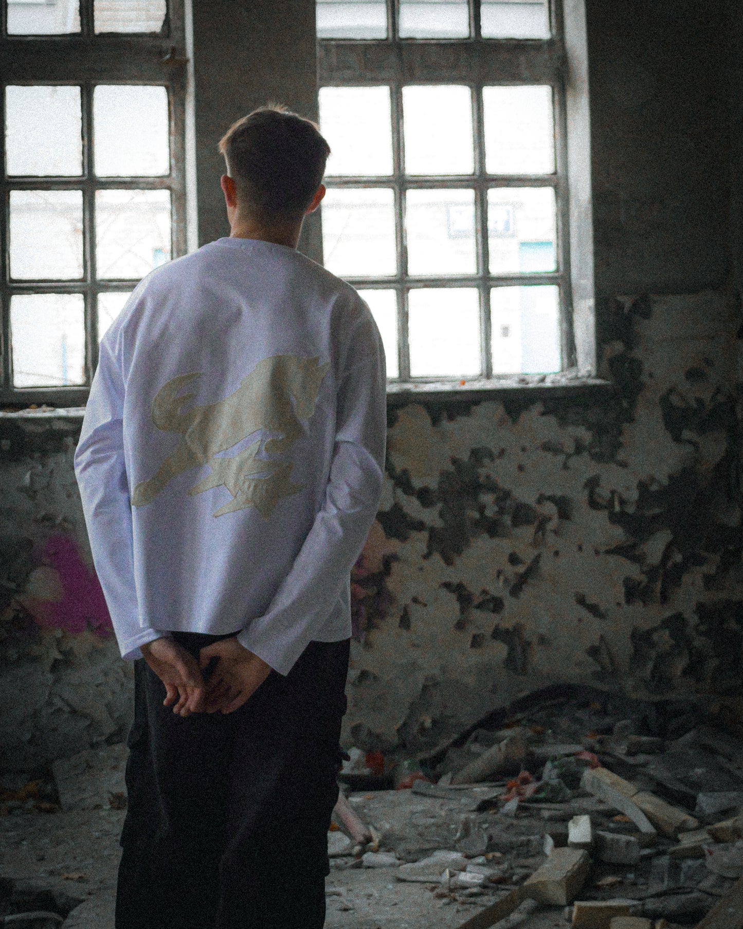 HORSE APPLIQUE CANVAS T-SHIRT