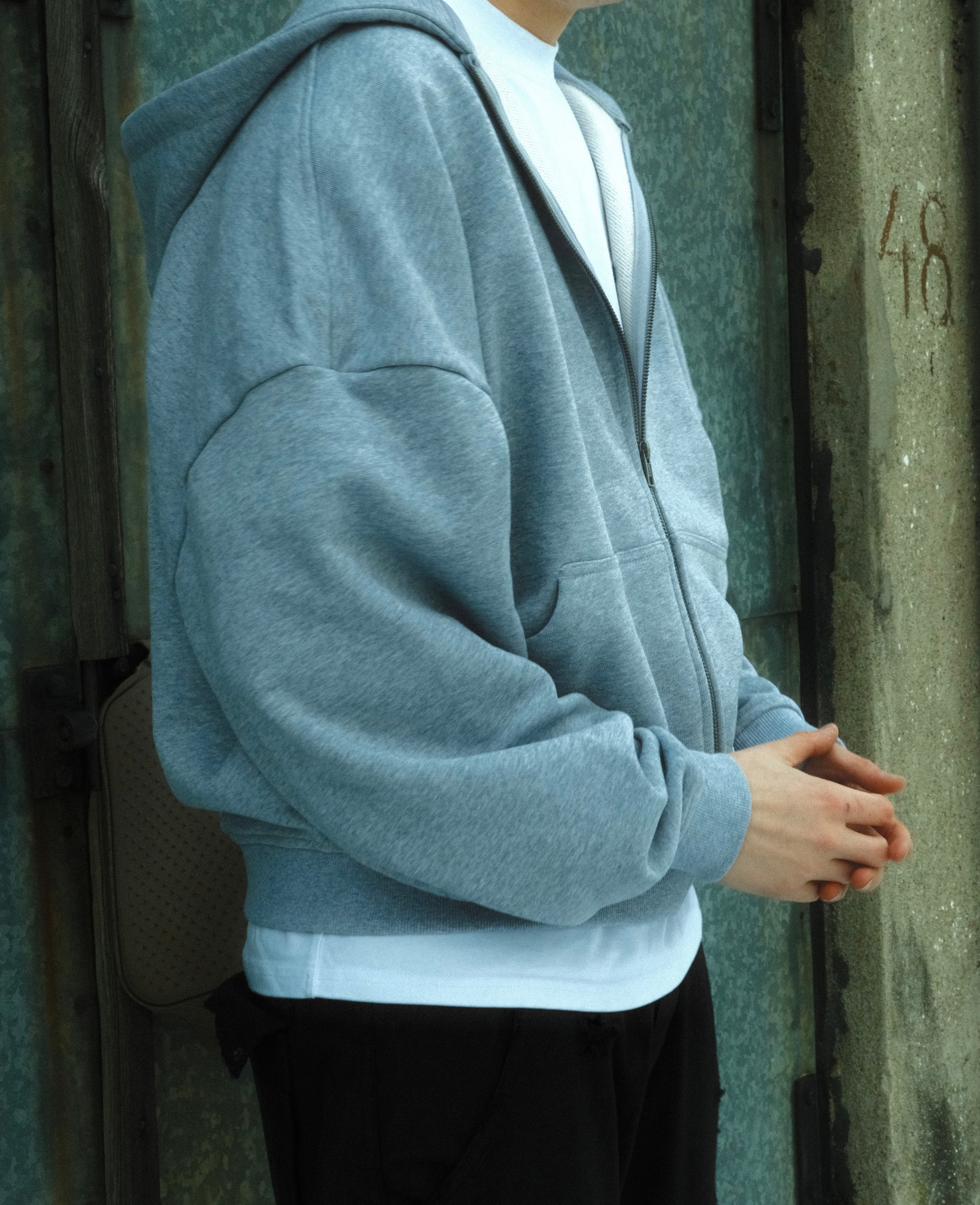 BASEBALL EMBROIDERED ZIPPED HOODIE