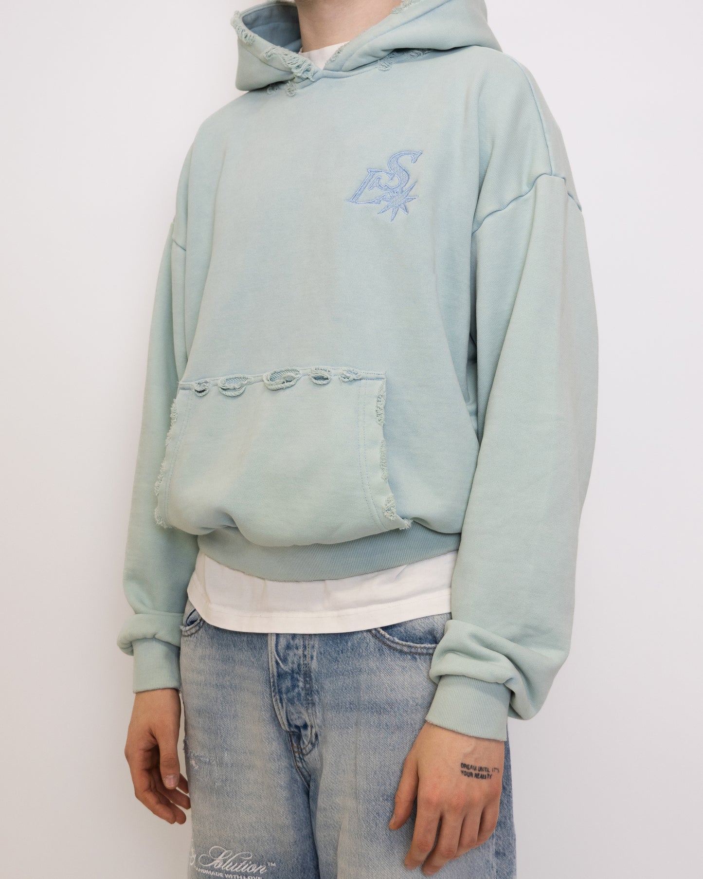 GRADIENT WASHED MINT HOODIE