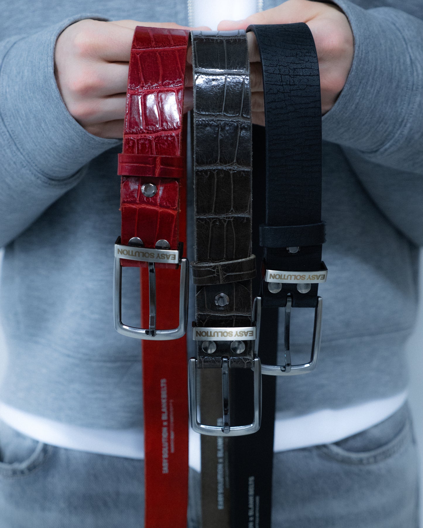 LEATHER CROCO BELT