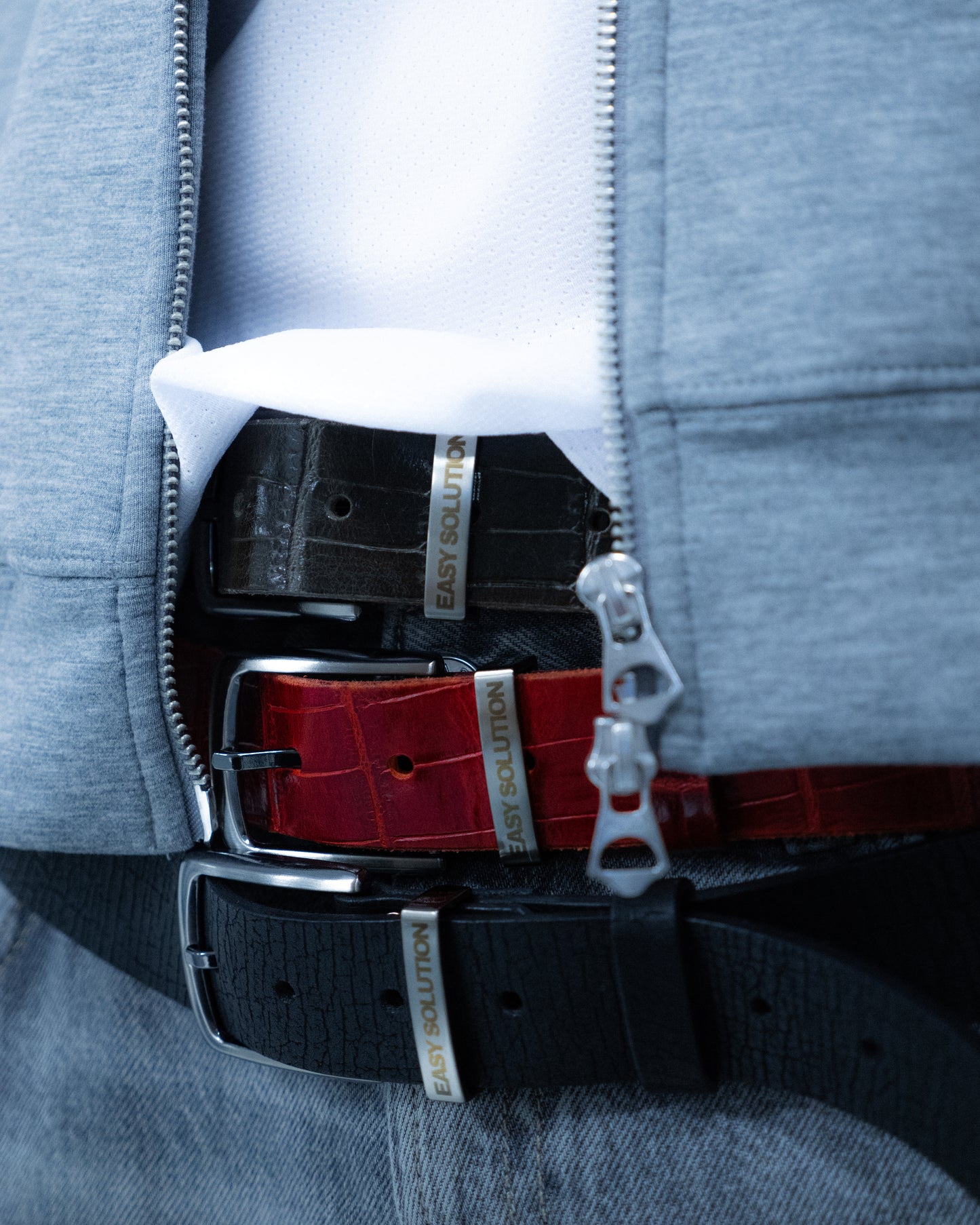 LEATHER CROCO BELT