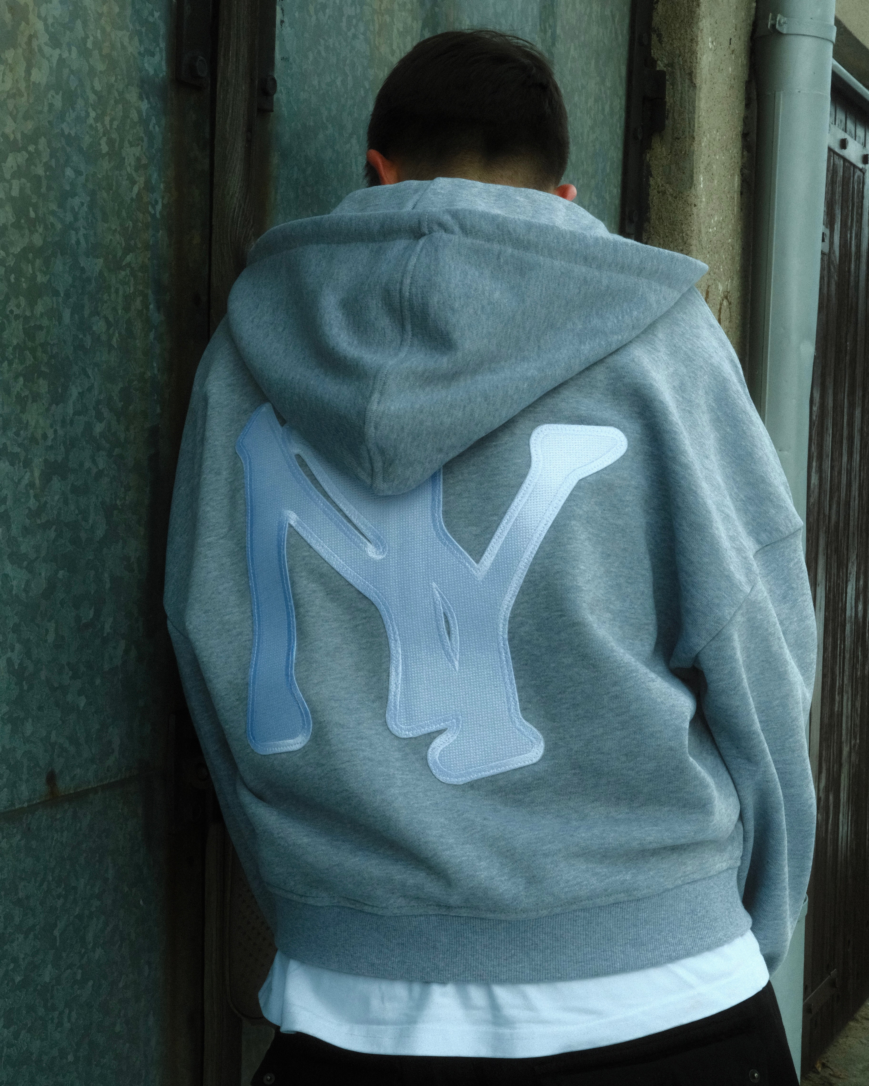 BASEBALL EMBROIDERED ZIPPED HOODIE