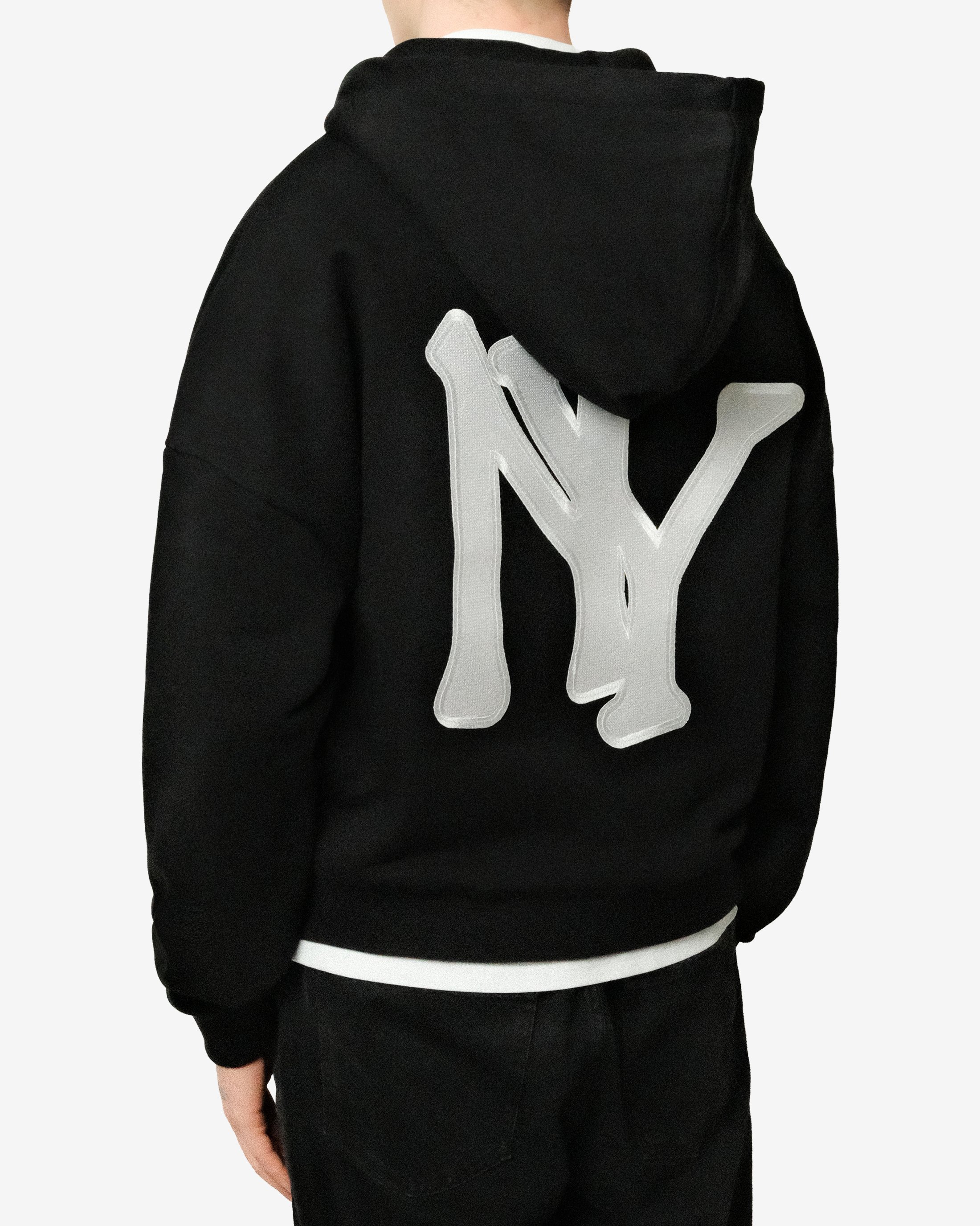 NEW YORK EMBROIDERED ZIPPED HOODIE