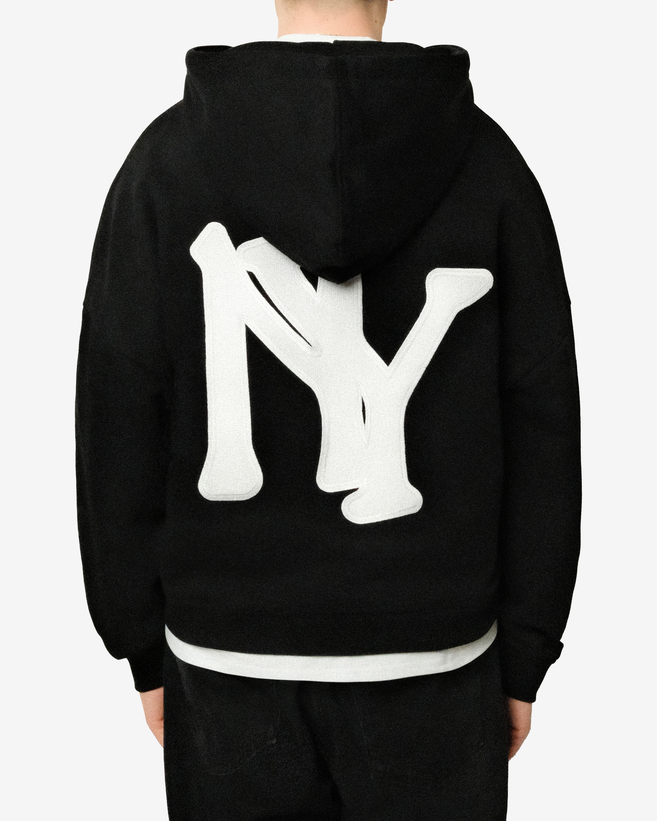 NEW YORK EMBROIDERED ZIPPED HOODIE