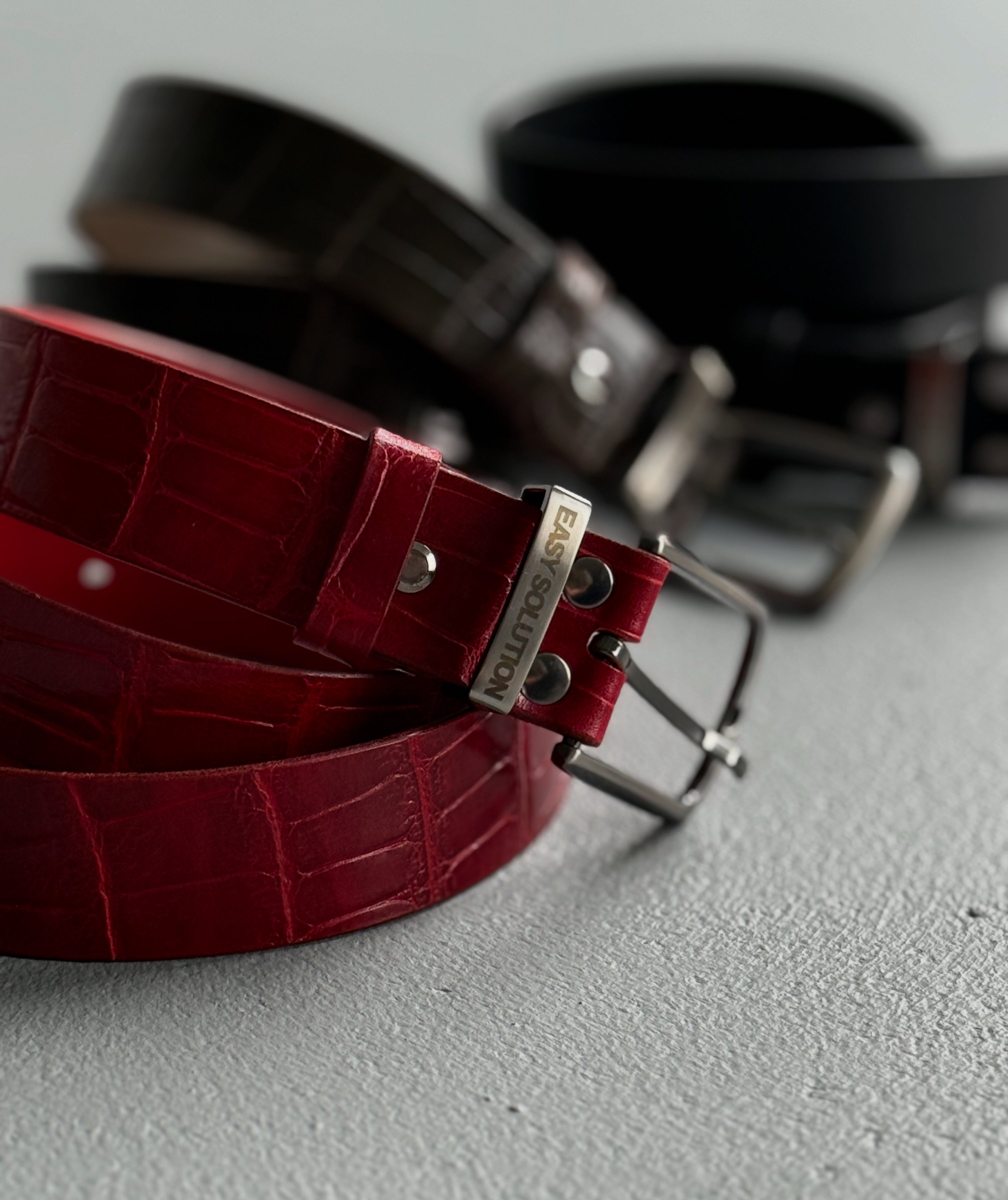 LEATHER CROCO BELT