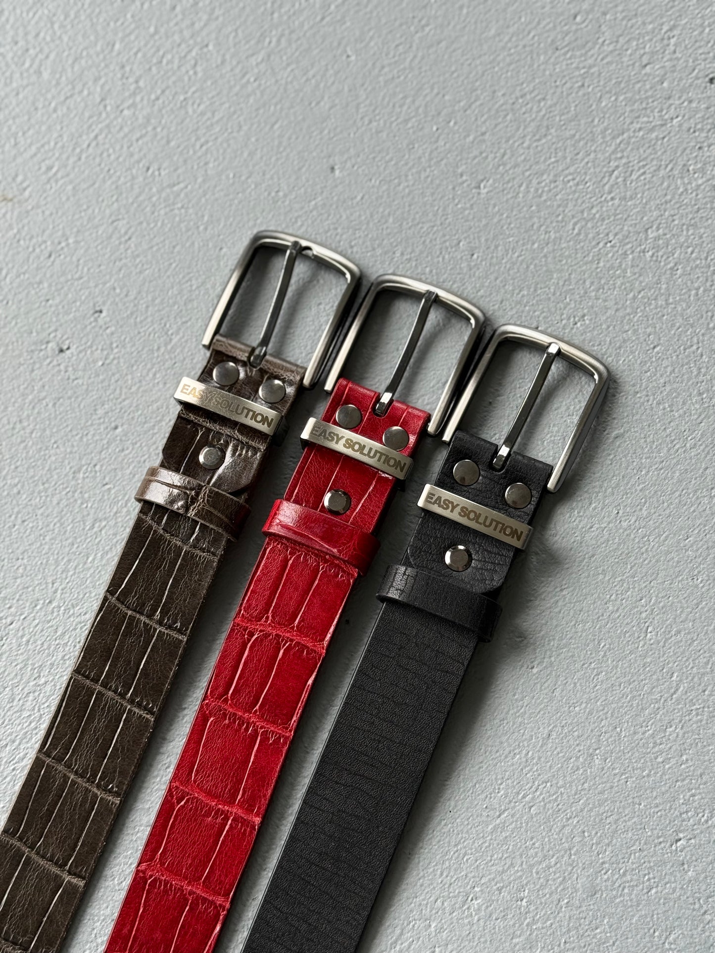 LEATHER CROCO BELT
