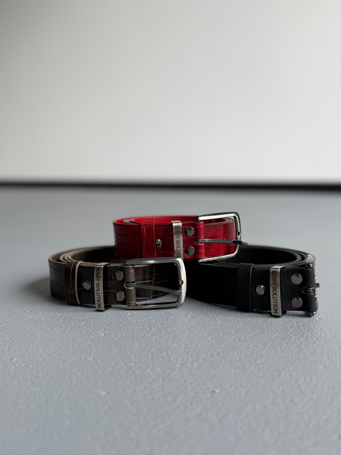 LEATHER CROCO BELT