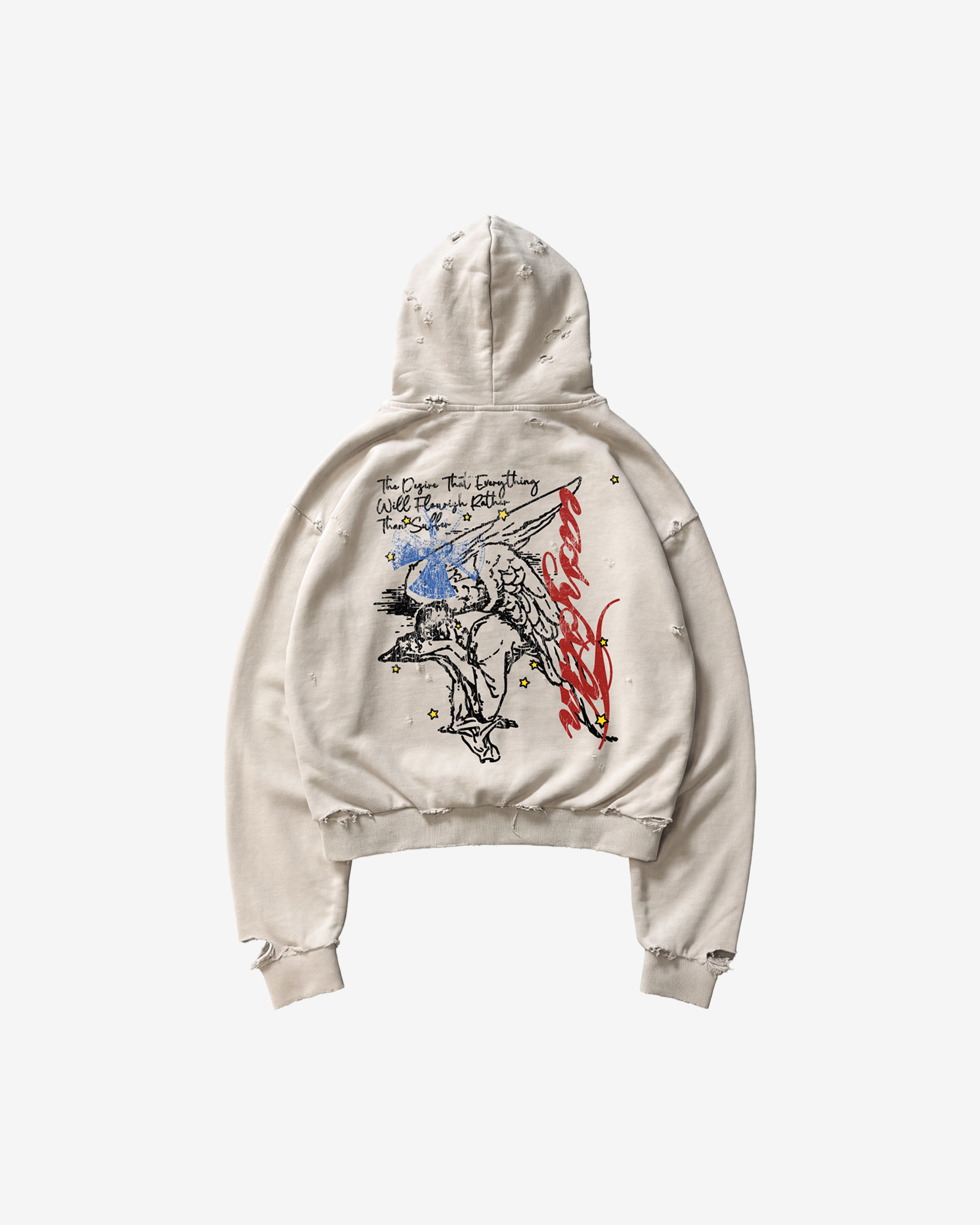 ANGEL DISTRESSED HOODIE