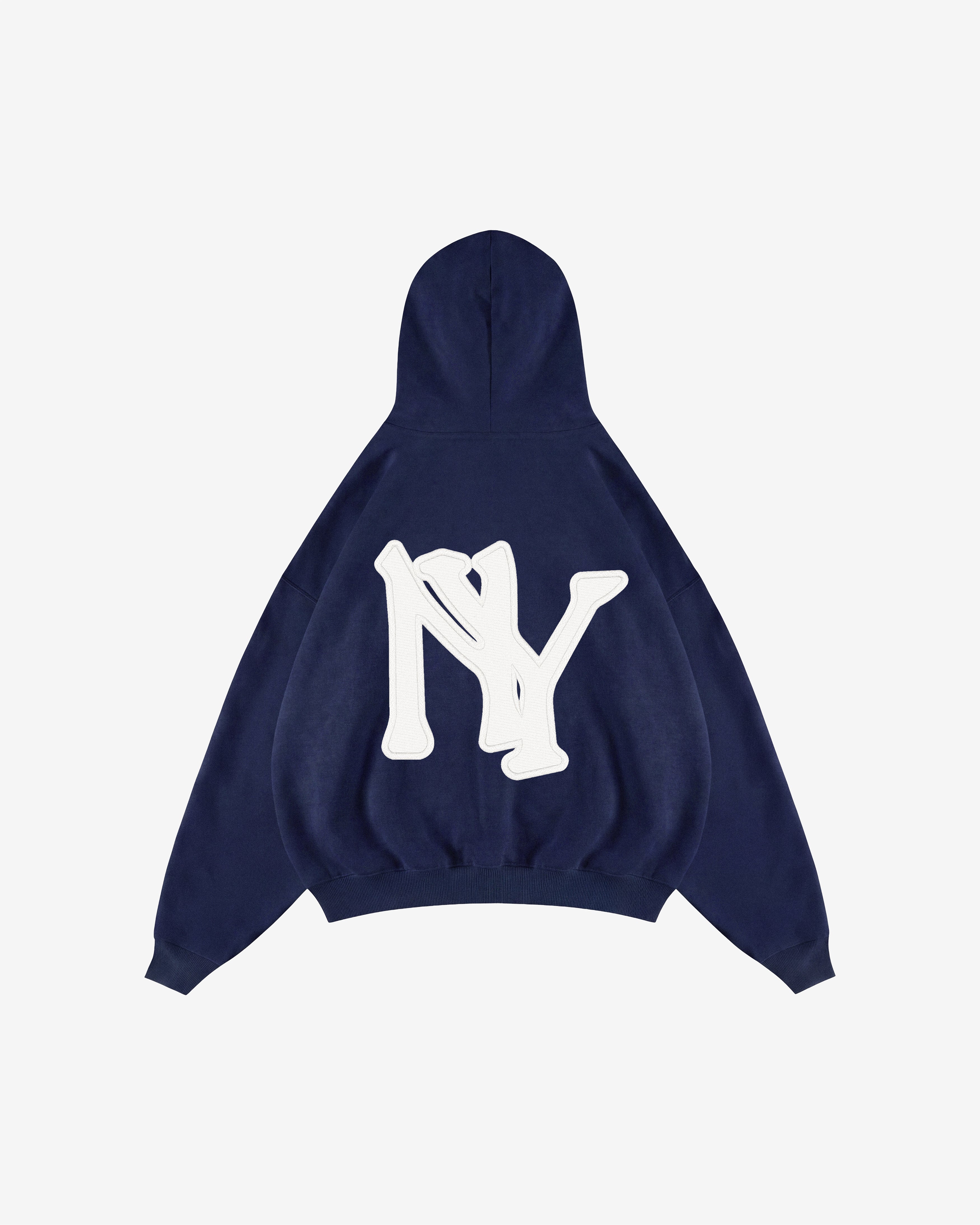 NEW YORK EMBROIDERED ZIPPED HOODIE