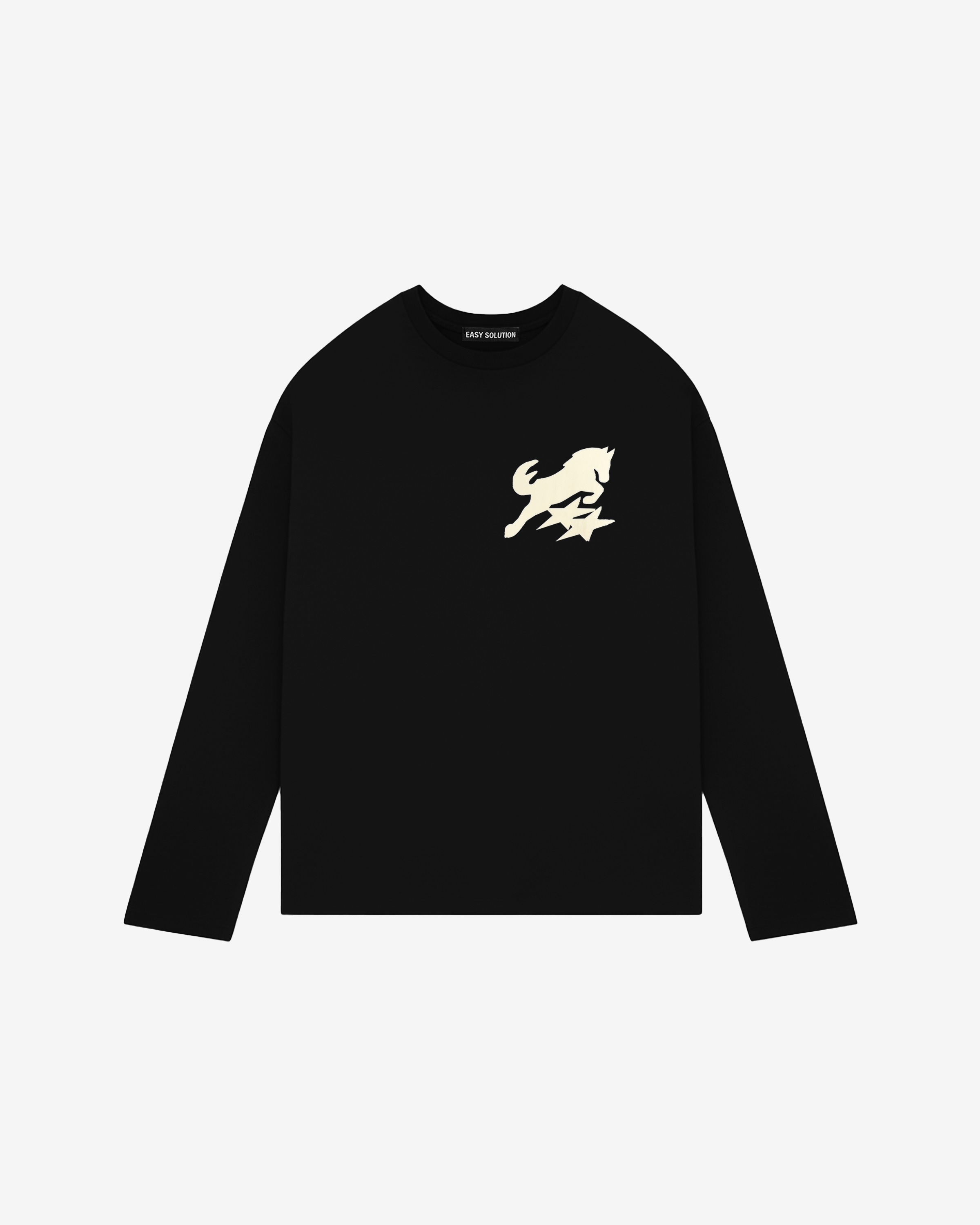 HORSE APPLIQUE CANVAS LONGSLEEVE