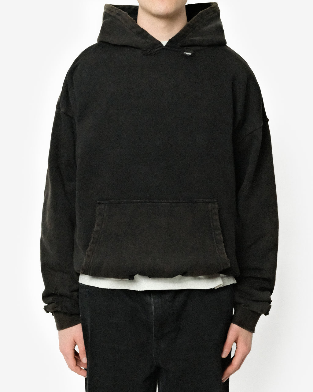 HEAVYWEIGHT FADED DISTRESSED HOODIE