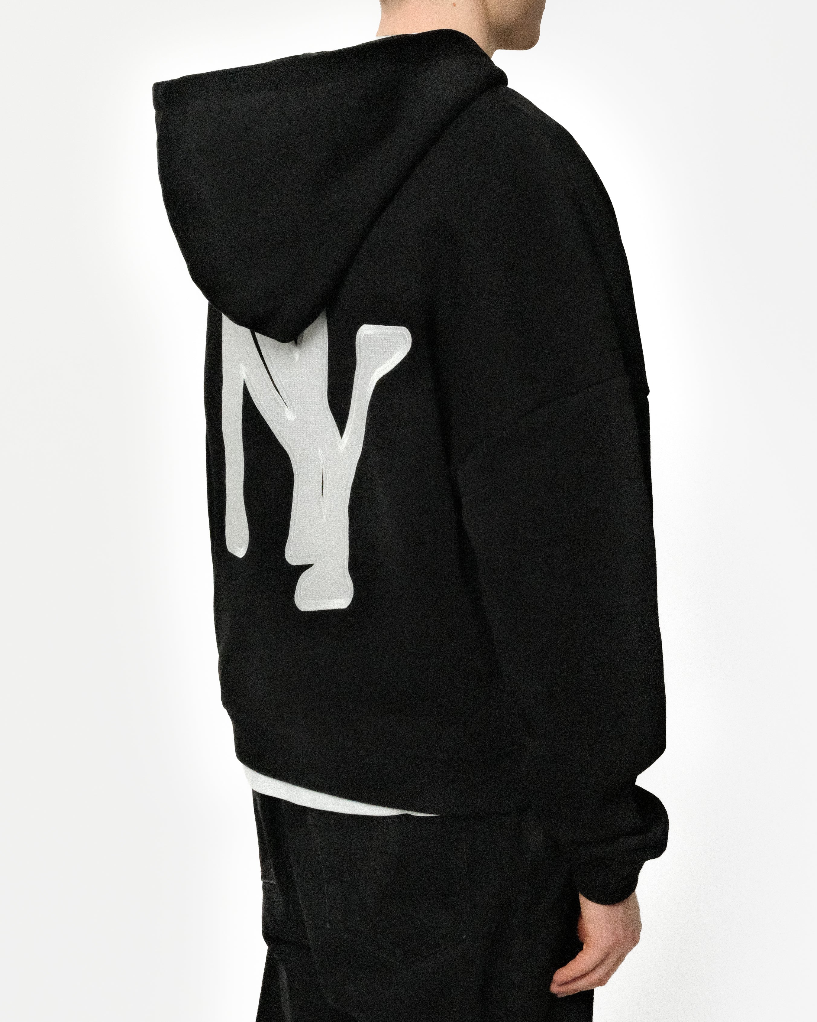 NEW YORK EMBROIDERED ZIPPED HOODIE