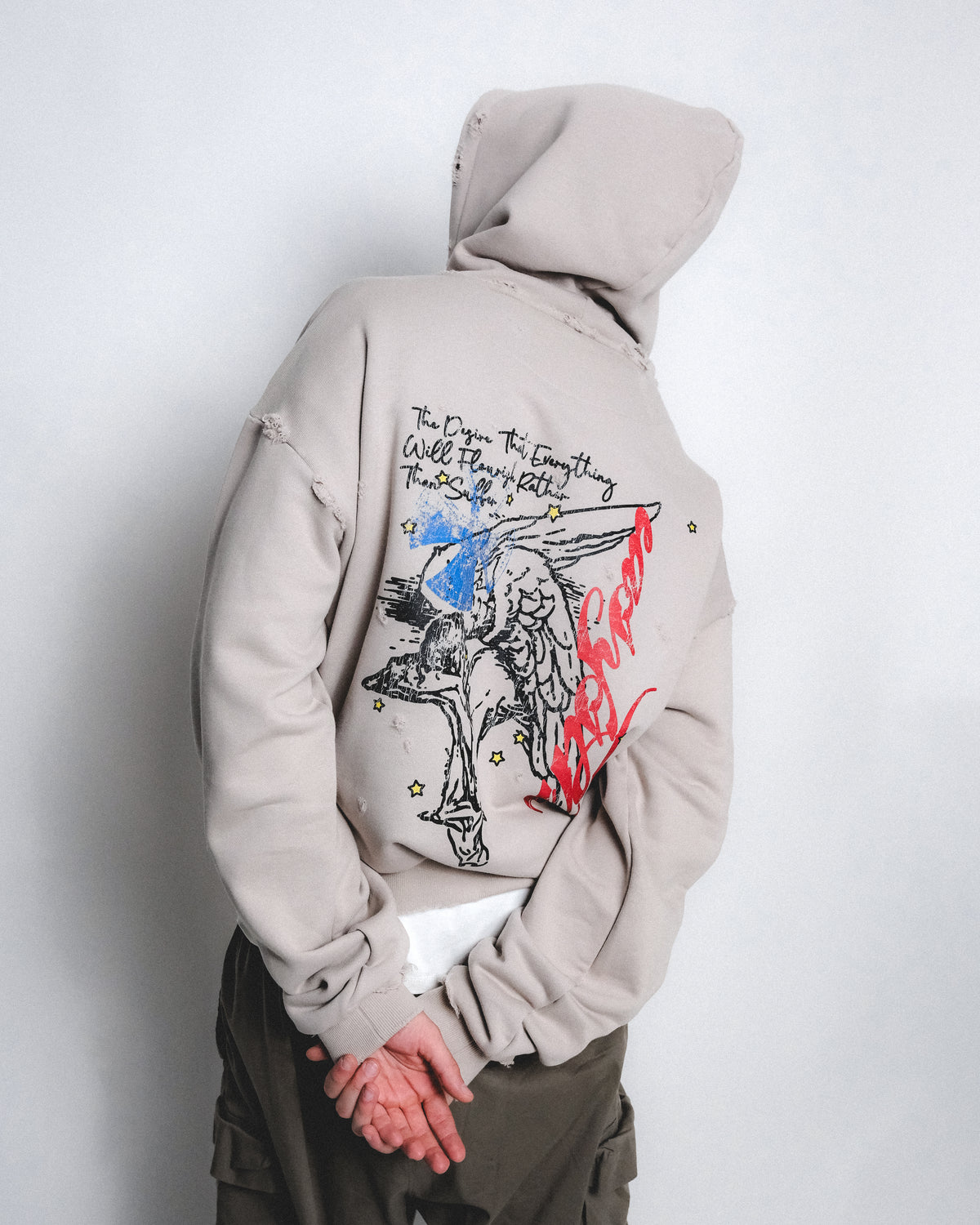 ANGEL DISTRESSED HOODIE
