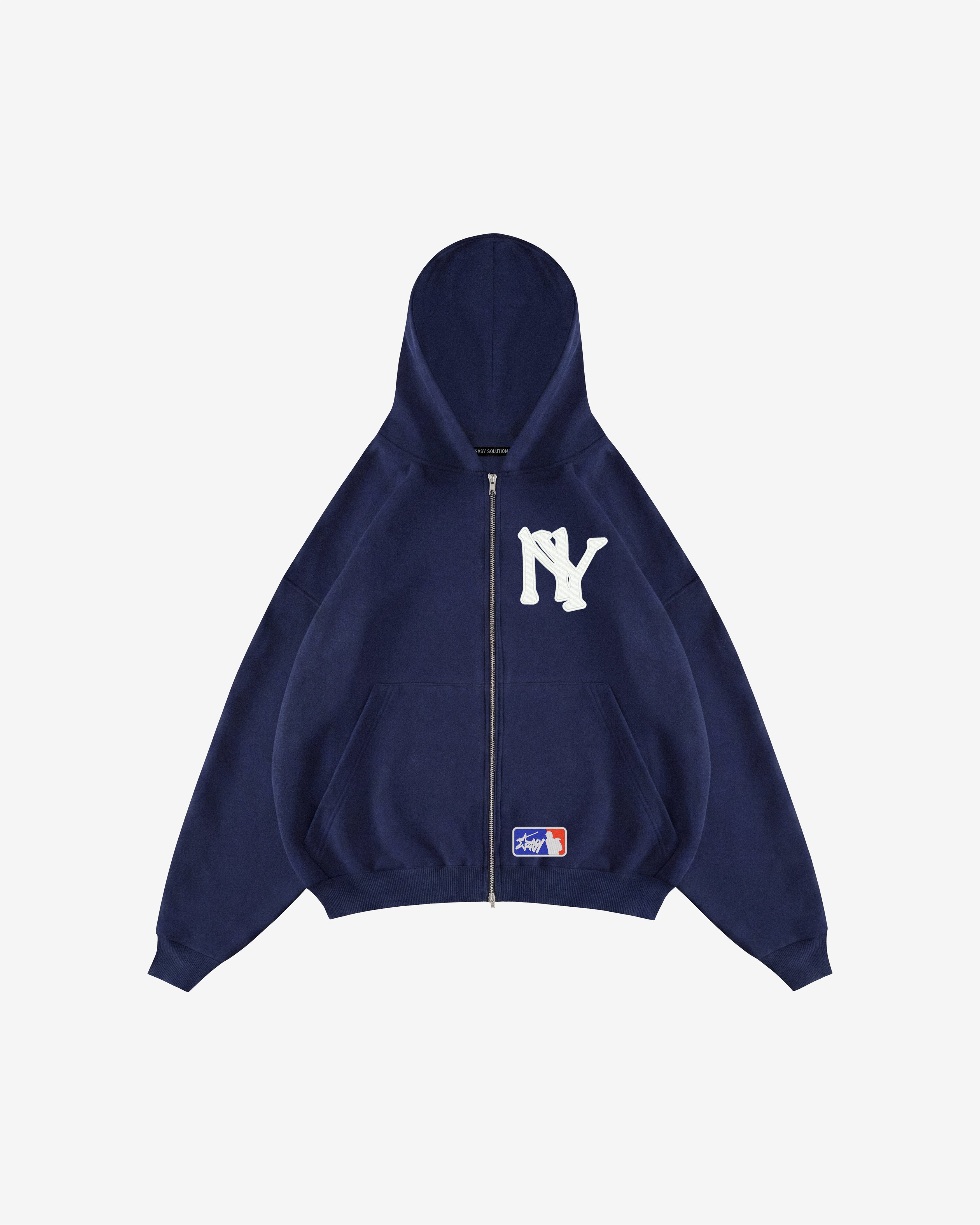 NEW YORK EMBROIDERED ZIPPED HOODIE
