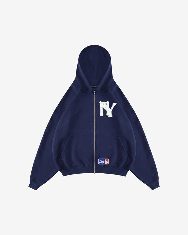 NEW YORK EMBROIDERED ZIPPED HOODIE