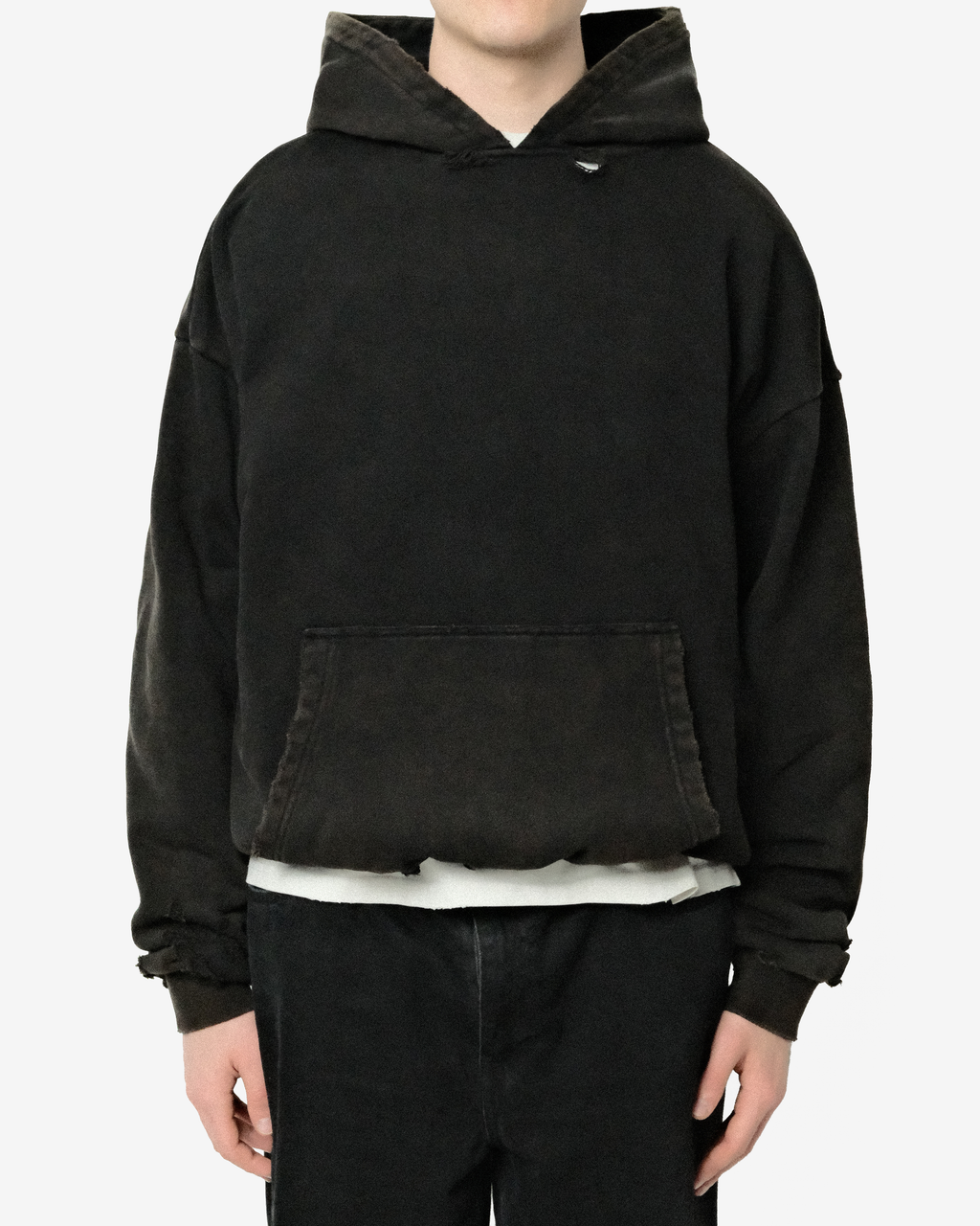 HEAVYWEIGHT FADED DISTRESSED HOODIE