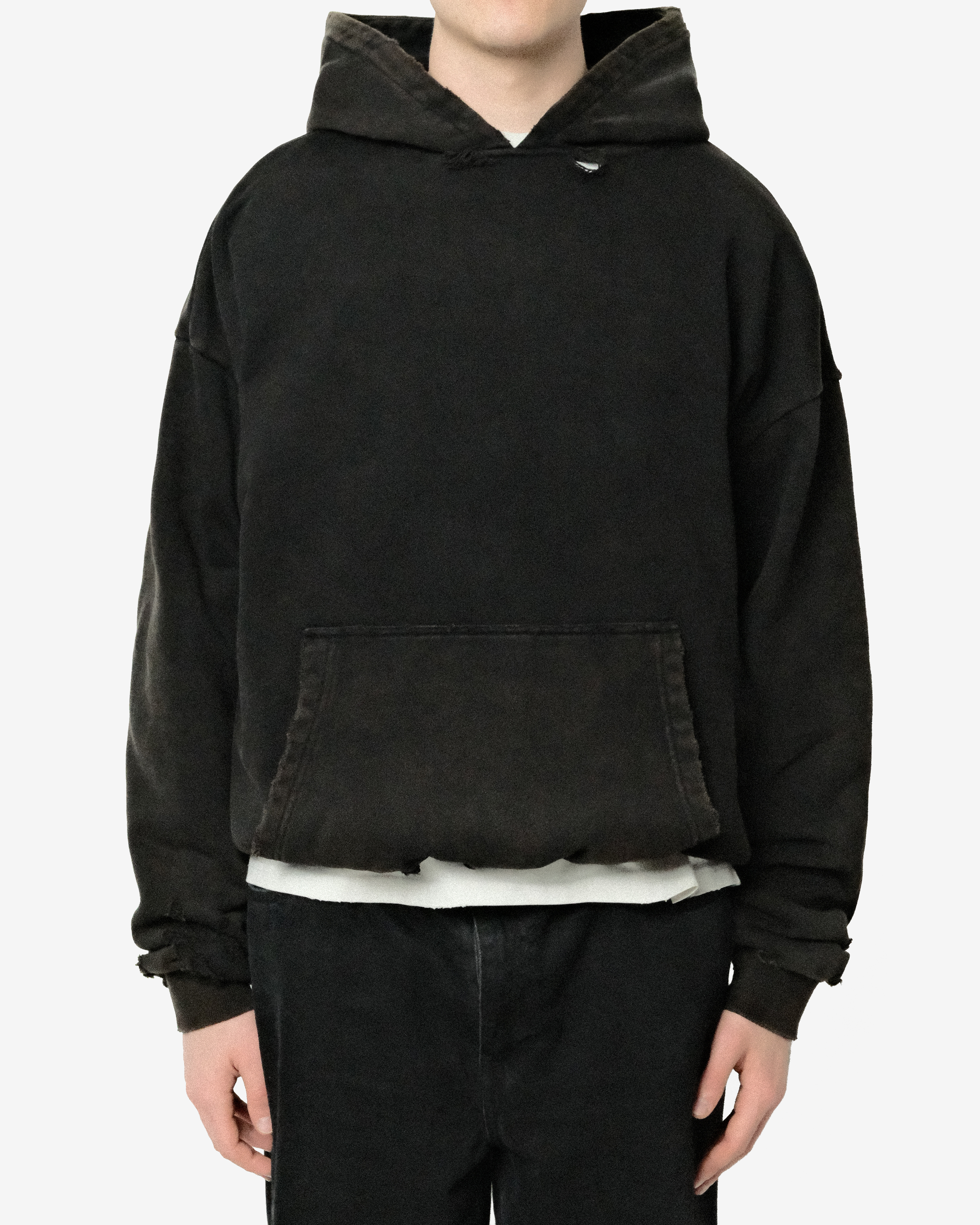 HEAVYWEIGHT FADED DISTRESSED HOODIE
