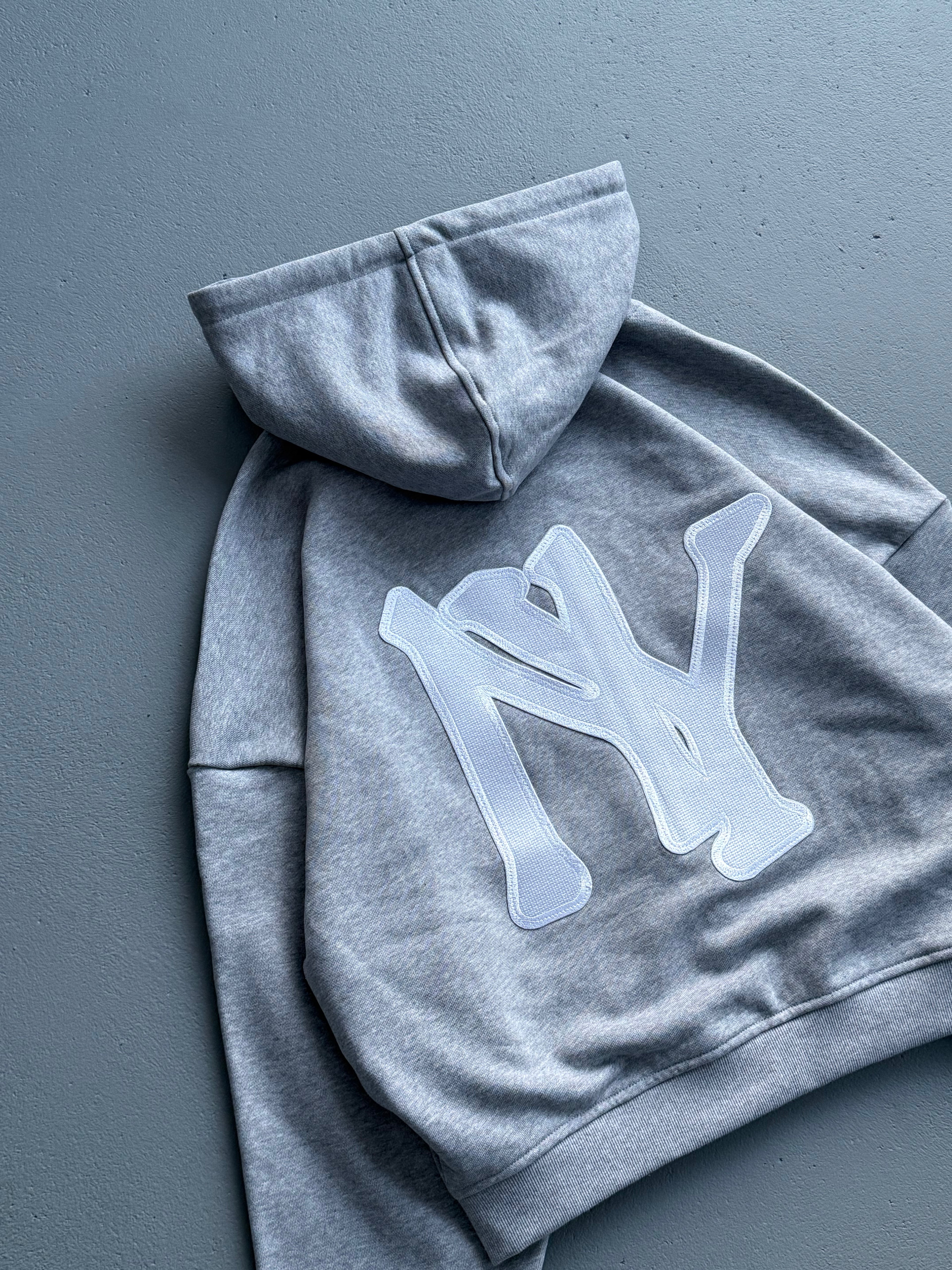 BASEBALL EMBROIDERED ZIPPED HOODIE