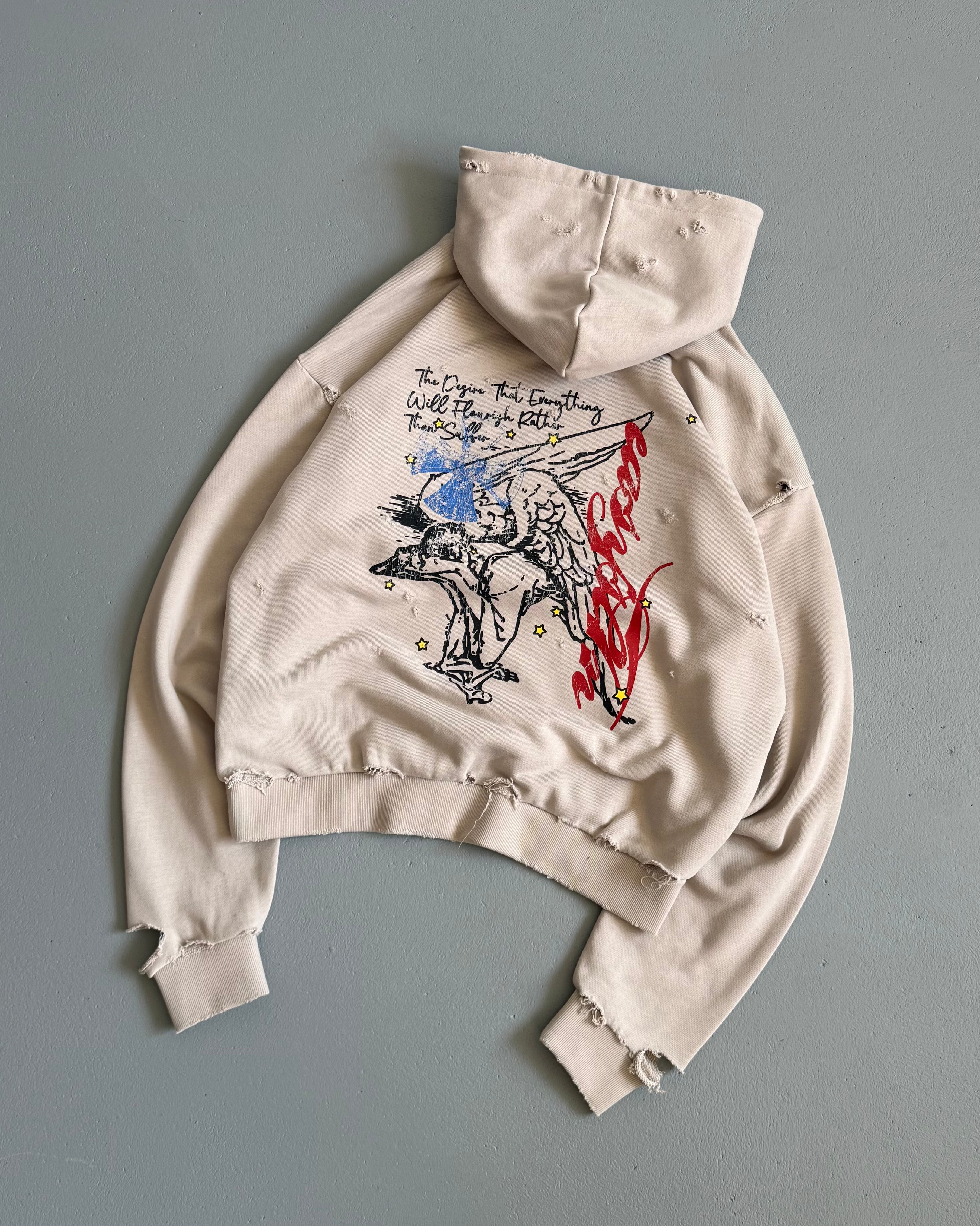 ANGEL DISTRESSED HOODIE