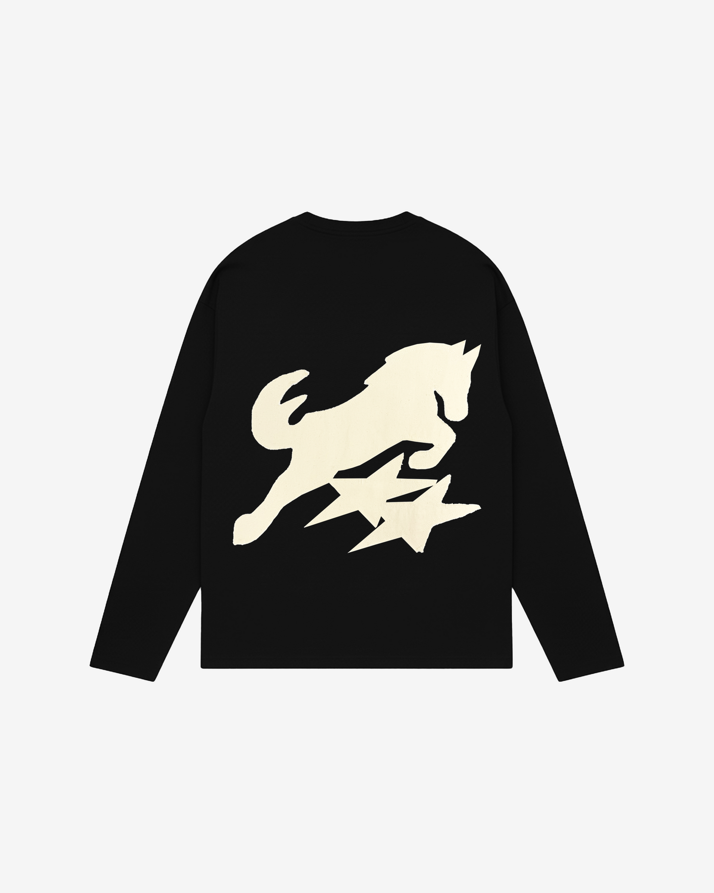 HORSE APPLIQUE CANVAS LONGSLEEVE