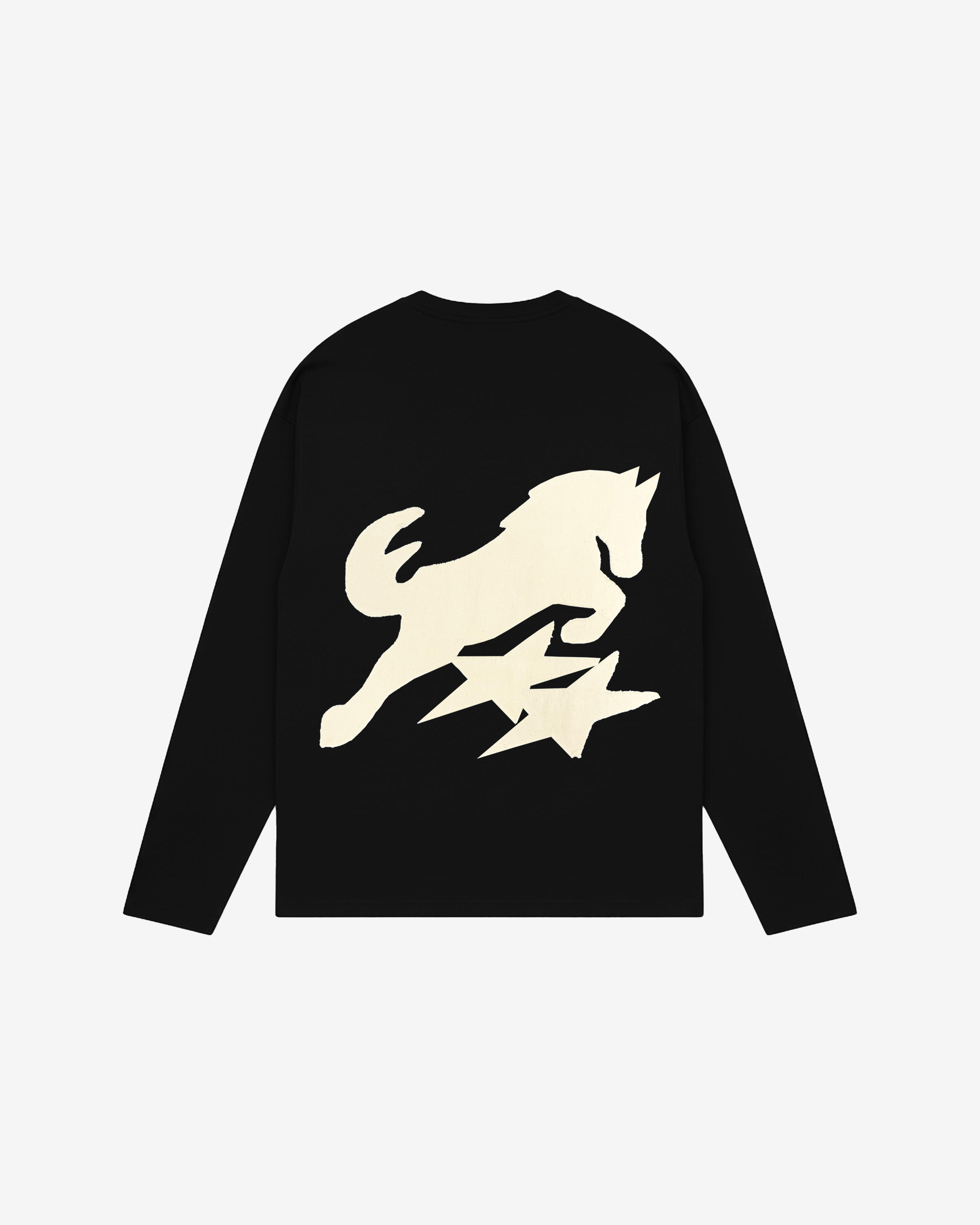 HORSE APPLIQUE CANVAS LONGSLEEVE