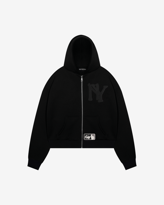 MLB EMBROIDERD BLACK EDITION ZIPPED HOODIE