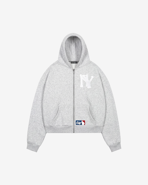 NEW YORK EMBROIDERED ZIPPED HOODIE