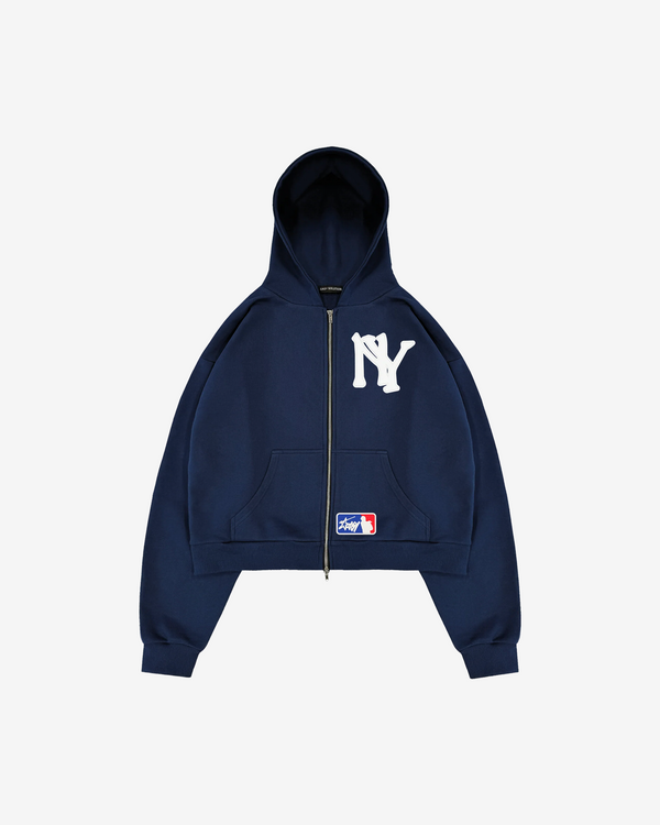 NEW YORK EMBROIDERED ZIPPED HOODIE