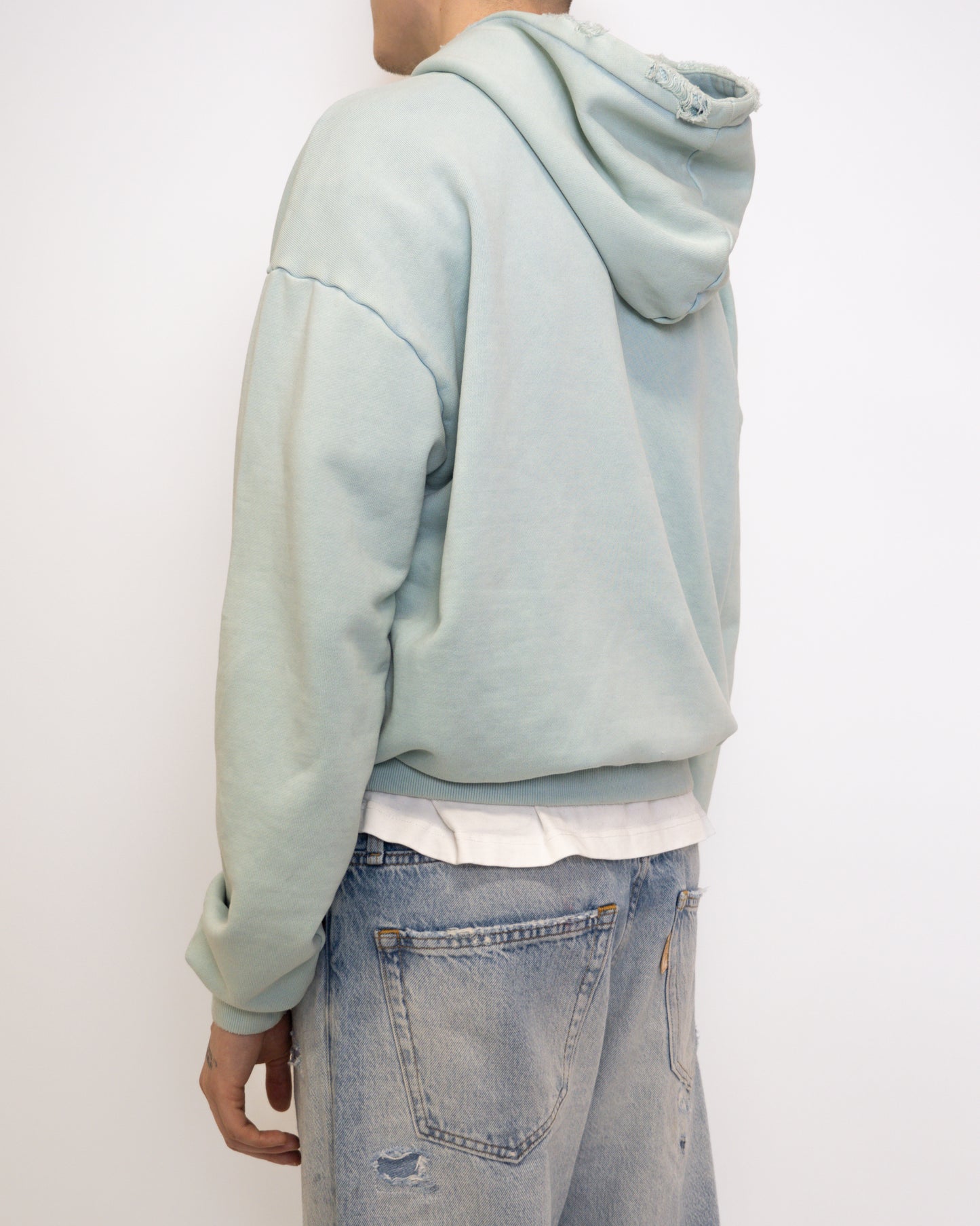 GRADIENT WASHED MINT HOODIE