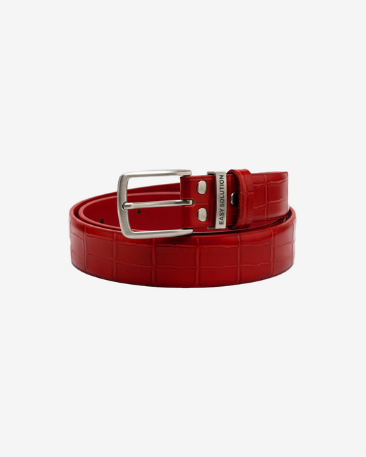 LEATHER CROCO BELT