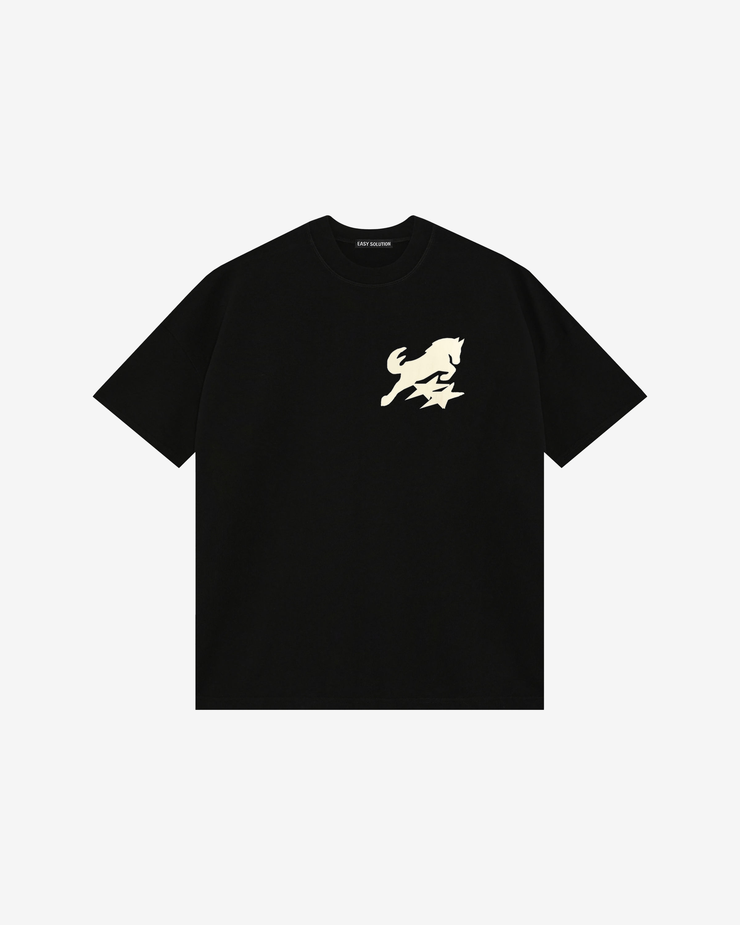 HORSE APPLIQUE CANVAS T-SHIRT