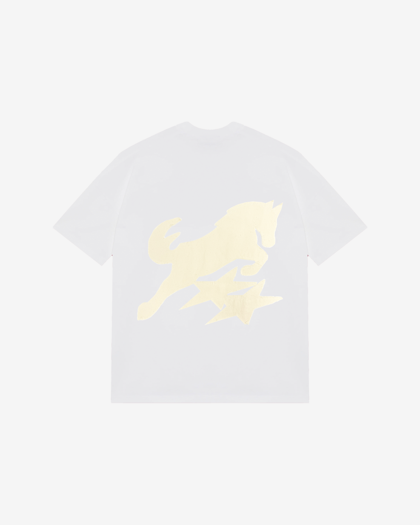 HORSE APPLIQUE CANVAS T-SHIRT