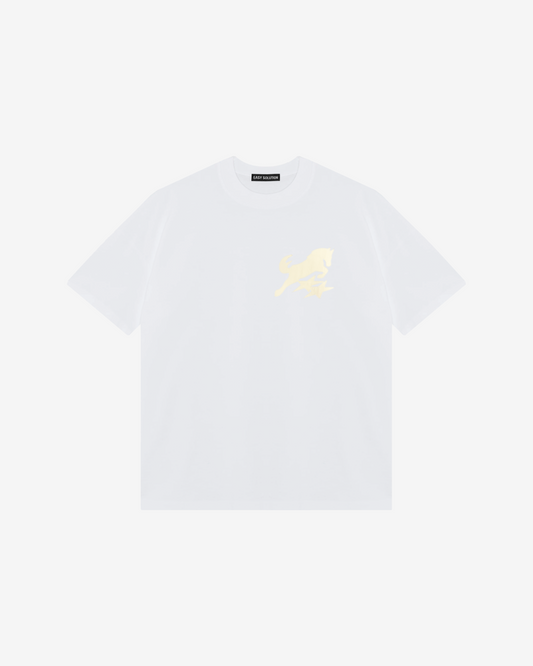 HORSE APPLIQUE CANVAS T-SHIRT