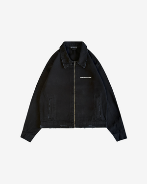 DENIM DISTRESSED TRUCKER JACKET
