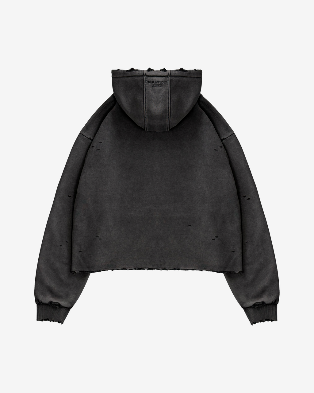 RAW HEM DISTRESSED HOODIE