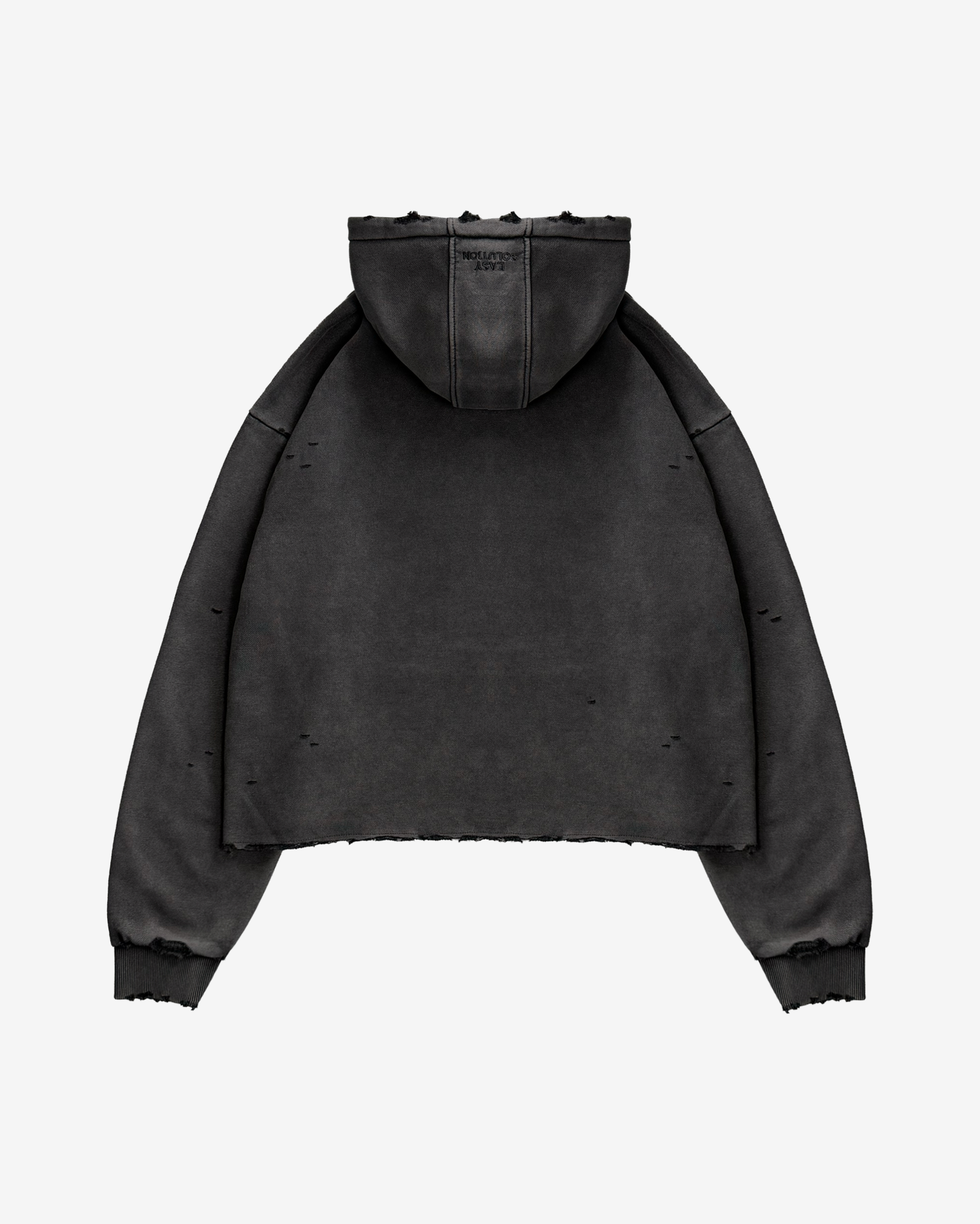 RAW HEM DISTRESSED HOODIE
