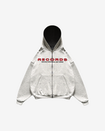 RECORDS DISTRESSEED ZIPPED HOODIE
