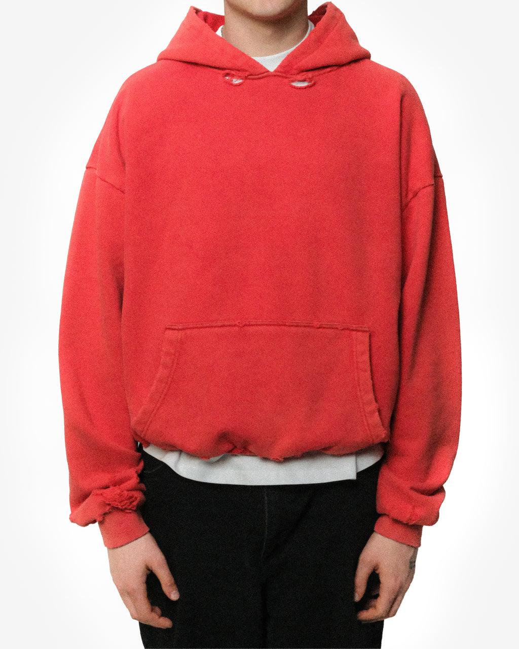 HEAVYWEIGHT FADED DISTRESSED HOODIE