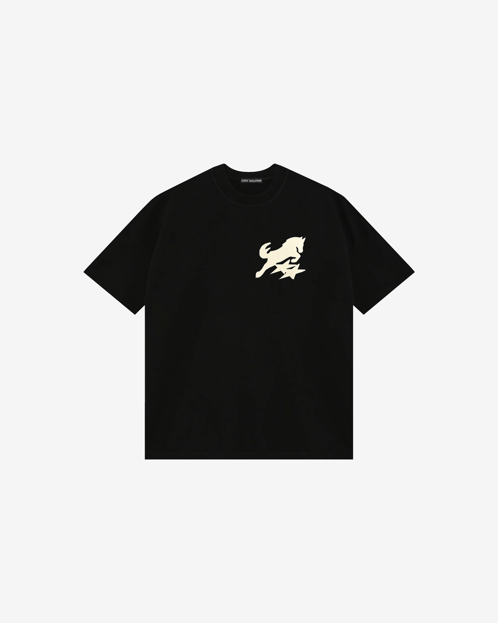 HORSE APPLIQUE CANVAS T-SHIRT