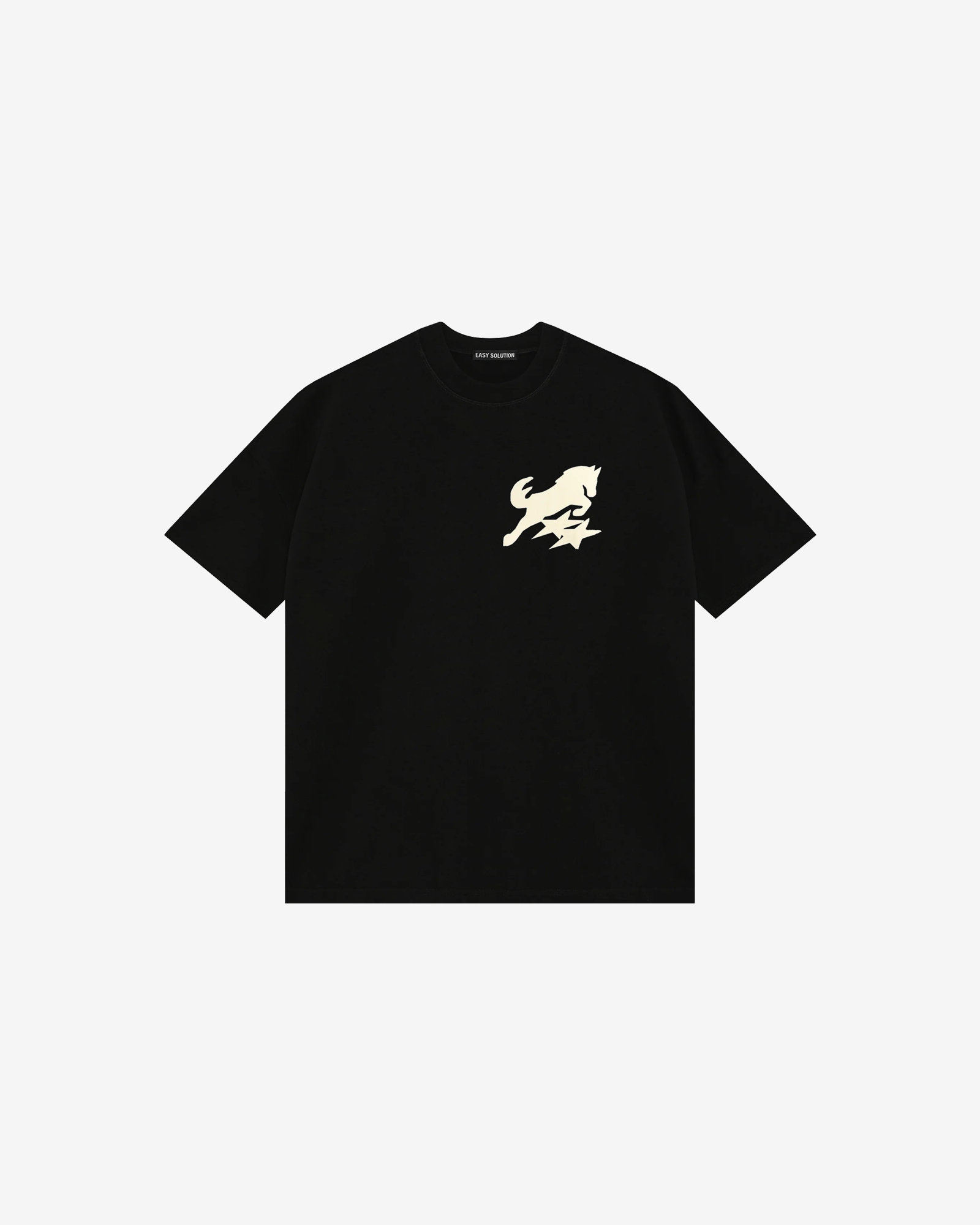 HORSE APPLIQUE CANVAS T-SHIRT
