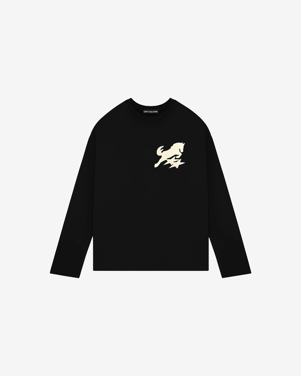 HORSE APPLIQUE CANVAS LONGSLEEVE