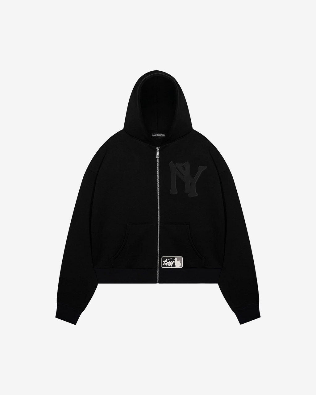 NEW YORK EMBROIDERD BLACK EDITION ZIPPED HOODIE