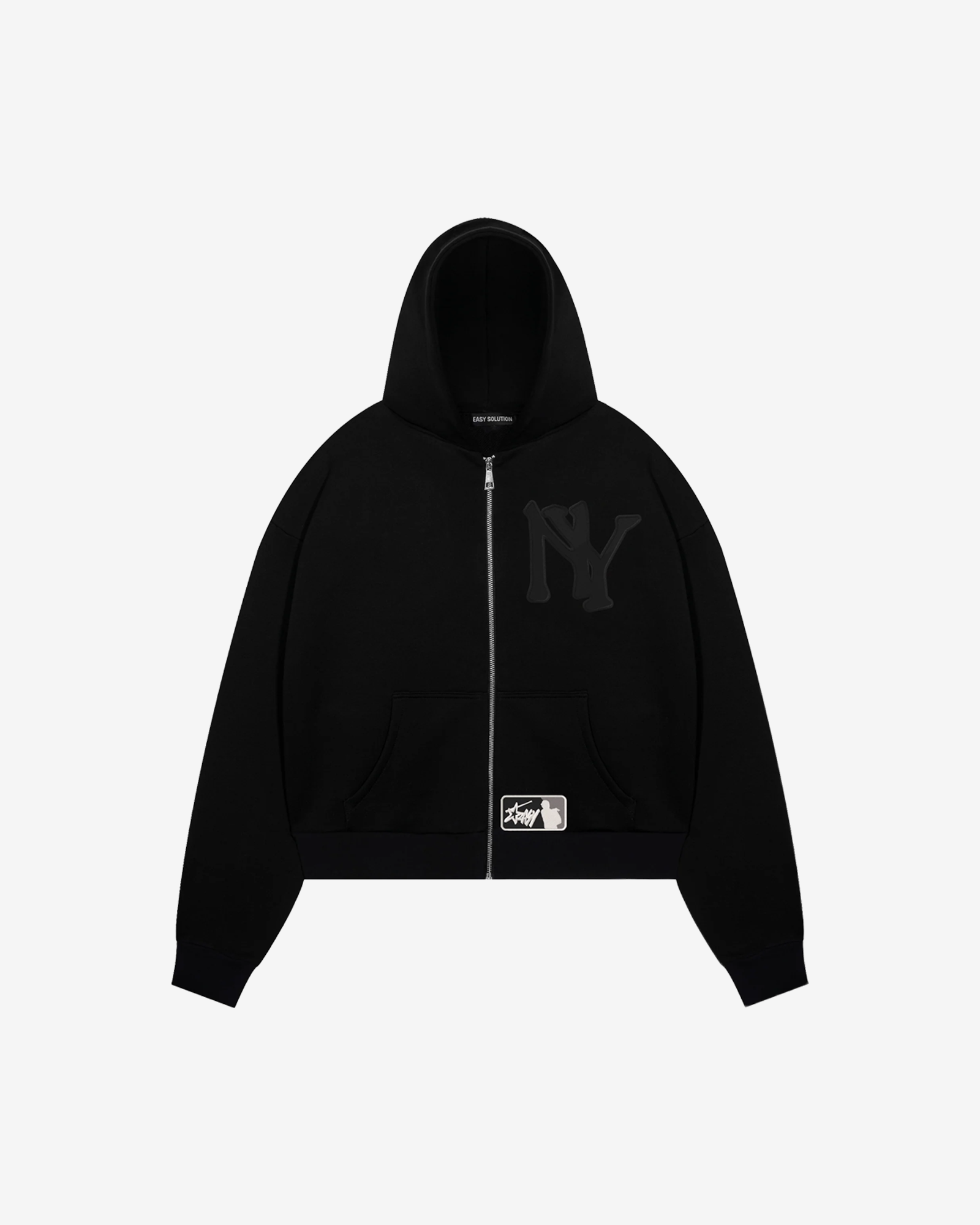 NEW YORK EMBROIDERD BLACK EDITION ZIPPED HOODIE