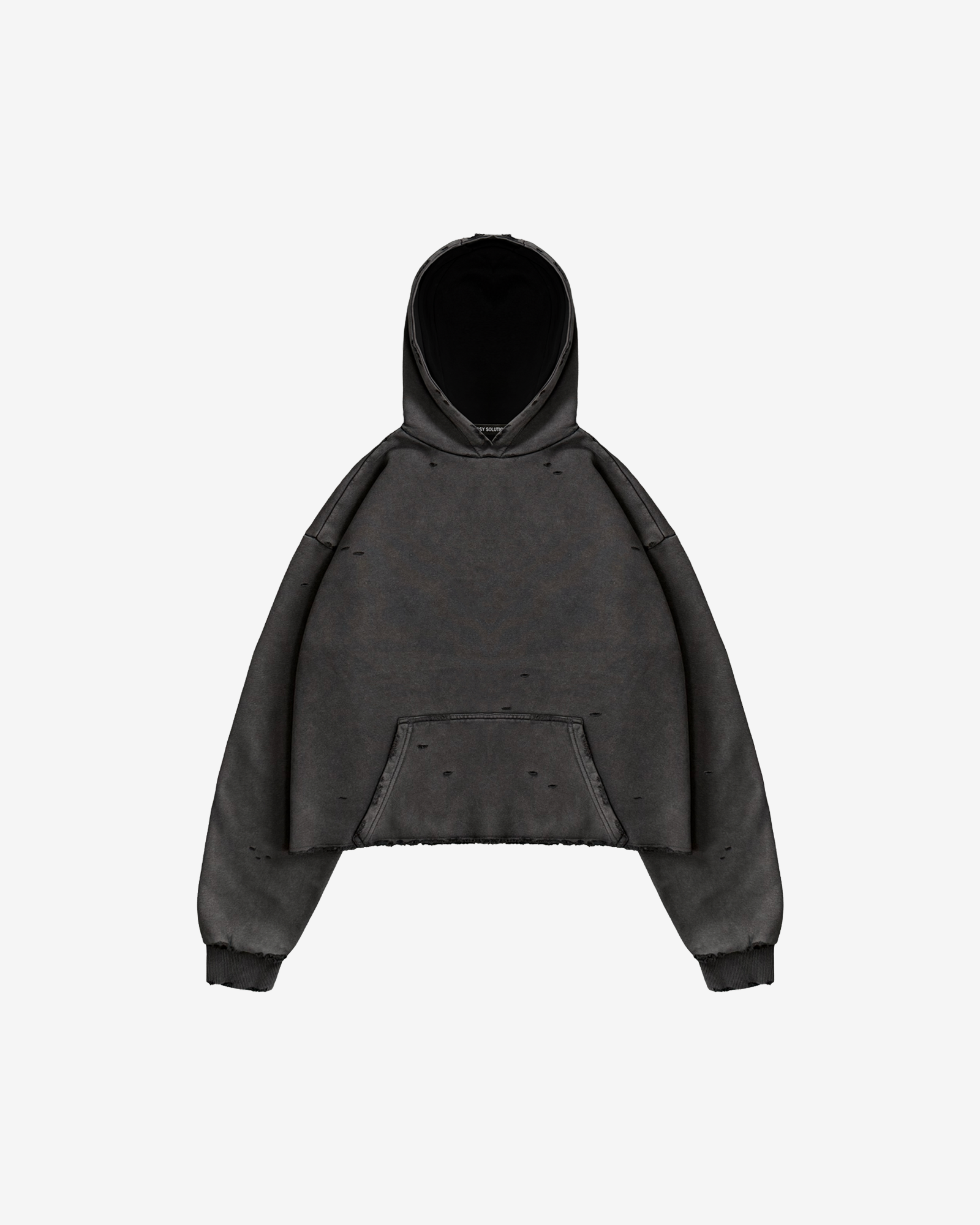 RAW HEM DISTRESSED HOODIE